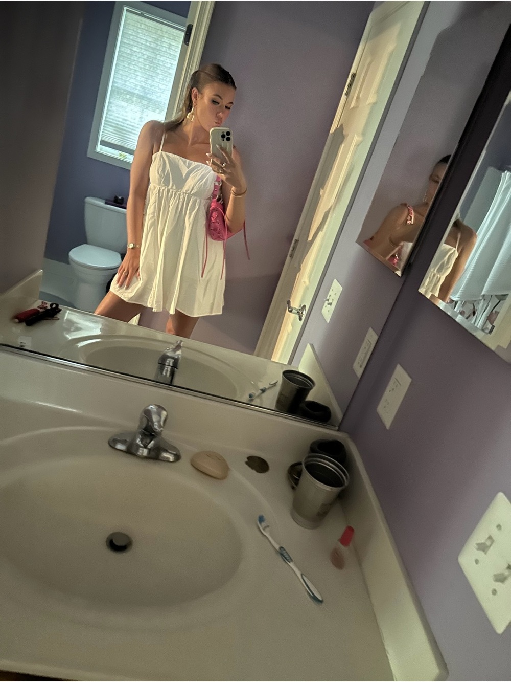 UO White Bubble Skirt Mini Dress With Adjustable Straps - Picture 8 of 8
